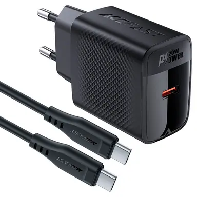 Адаптер ACEFAST [A82] GaN Fast Chagrer USB-C 30W [with cable USB-C] (Black)