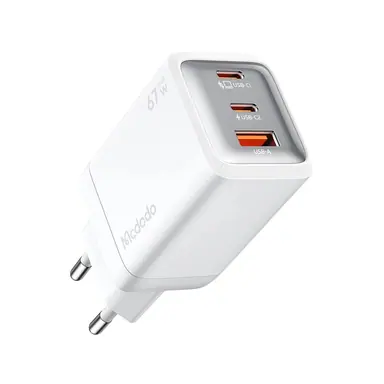 Адаптер Mcdodo [CH-0970] Mini Fast Charger 2xUSB-C+USB 67W (White)