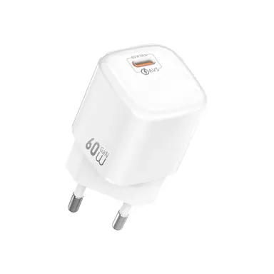Адаптер WIWU [Wi-G037] Jade Dynamic GaN Fast Charger USB-C 60W (White)