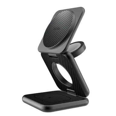 Бездротова Зарядка WIWU [Wi-W035] Charging Station 3in1 Kevlar Series (Black)