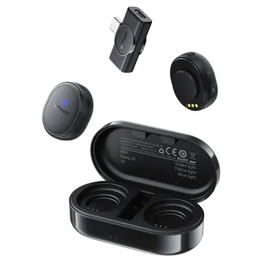 Бездротовий петличний мікрофон ACEFAST [R3] Wireless Magnetic Lavalier Microphones (Black)