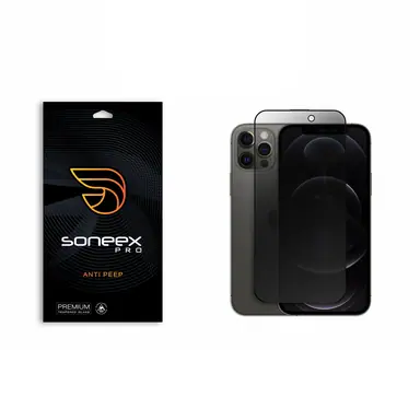 Захисне скло Soneex Pro для iPhone 12/12 Pro 2.5D Anti Peep (Black)