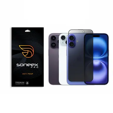Захисне скло Soneex Pro для iPhone 14 Pro Max/15 Plus/16 Plus 2.5D Anti Peep (Black)