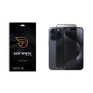 Захисне скло Soneex Pro для iPhone 15 Pro 2.5D Anti Peep (Black)
