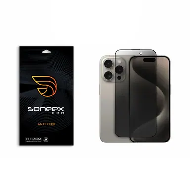 Захисне скло Soneex Pro для iPhone 15 Pro Max 2.5D Anti Peep (Black)