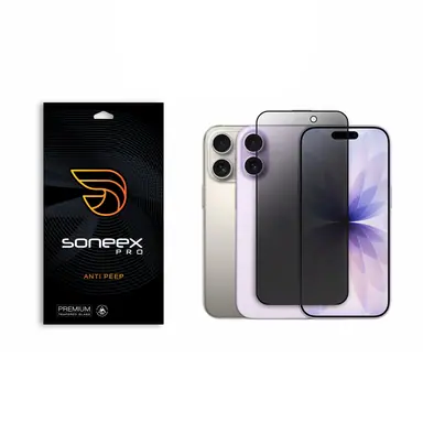 Захисне скло Soneex Pro для iPhone 16 Pro/17 2.5D Anti Peep (Black)