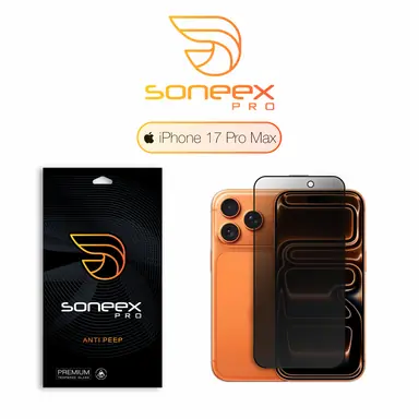Захисне скло Soneex Pro для iPhone 17 Pro Max 2.5D Anti Peep (Black)