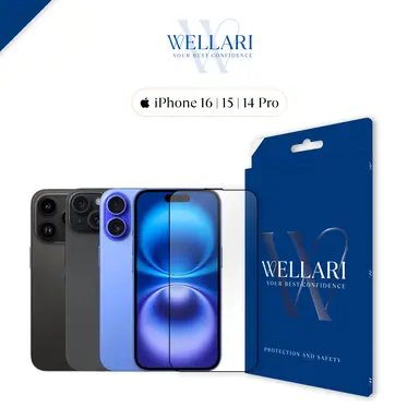Захисне скло Wellari для iPhone 14 Pro/15/16 3D Full Screen (Black)
