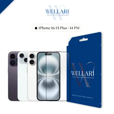 Захисне скло Wellari для iPhone 14 Pro Max/15 Plus/16 Plus 3D Full Screen (Black)