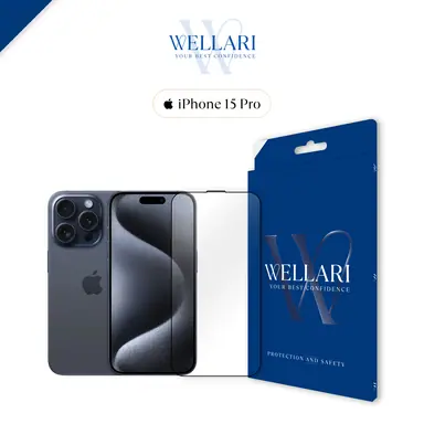 Захисне скло Wellari для iPhone 15 Pro 3D Full Screen (Black)