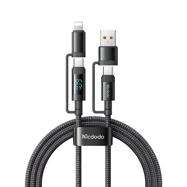 Кабель Mcdodo [CA-1990] 4in1 Travel Data Cable USB-C/USB to USB-C/Lightning 60W 1.2m (Black)