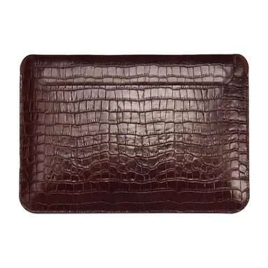 Конверт WIWU для MacBook Pro 16" M5 | M4 | M3 | M2 | M1 [2021-2026] Skin Croco Geniunie Leather Sleeve Series (Coffee)