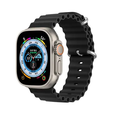 Ремінець DUX DUCIS для Apple Watch 42/44/45/46/49mm OceanWave Series (Black)