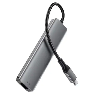 Хаб ACEFAST [J16] Docking Station 5in1 USB-C to USB-С+3xUSB3.0+HDTV (Grey)
