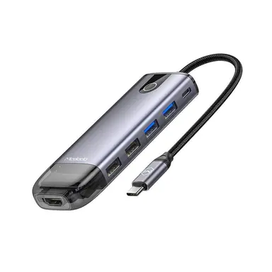 Хаб Mcdodo [HU-7420] 10in1 USB-C to 2xUSB3.0+2xUSB2.0+VGA+HDMI+RJ45+SD/MicroSD+PD 100W