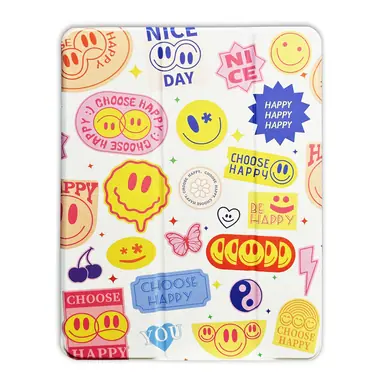Чохол Comma для iPad Air 13" M4 | M3 | M2 [2024-2026]/iPad Pro 12.9" [2020-2022] Lingos Case with Pen Holder Series (Happy Sticker)