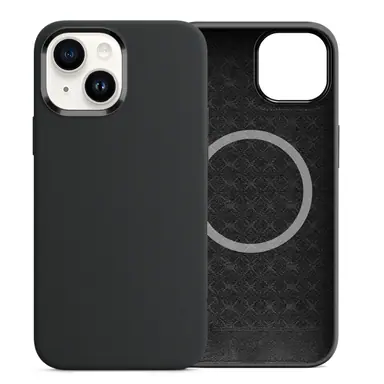 Чохол Comma для iPhone 15 Magnetic Silicone Nature Series (Black)