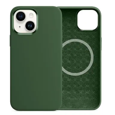 Чохол Comma для iPhone 15 Plus Magnetic Silicone Nature Series (Green)