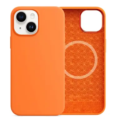 Чохол Comma для iPhone 15 Plus Magnetic Silicone Nature Series (Orange)