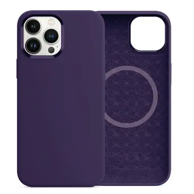 Чохол Comma для iPhone 15 Pro Max Magnetic Silicone Nature Series (Purple)