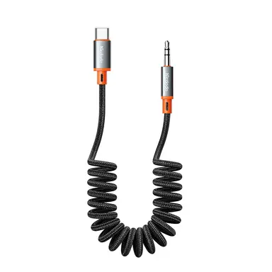 AUX Mcdodo [CA-0900] Digital Audio Coiled Cable 3.5mm to USB-C 1.8m (Black)