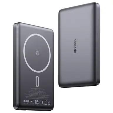 PowerBank Mcdodo [MC-4641] Magnetic Metal Ultra-Thin Wireless Charger 5000mAh 20W (Black)