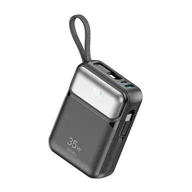 PowerBank WIWU [Wi-P036] Galaxy 20000mAh 35W [with Built-in cables USB-C+Lightning] (Black)