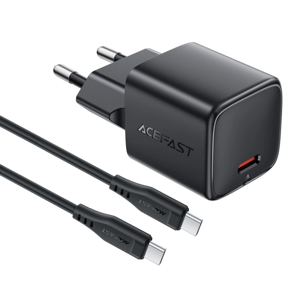 Адаптер ACEFAST [A118-P5] GaN Fast Charger USB-C 30W [with cable USB-C] (Black)