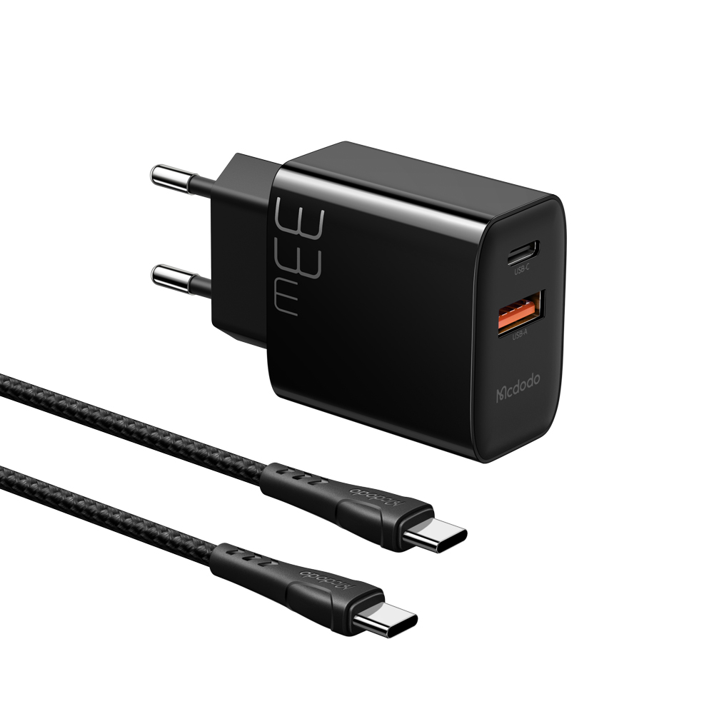 Адаптер Mcdodo [CH-0922] Fast Charger USB-C+USB 33W [with cable USB-C] (Black)
