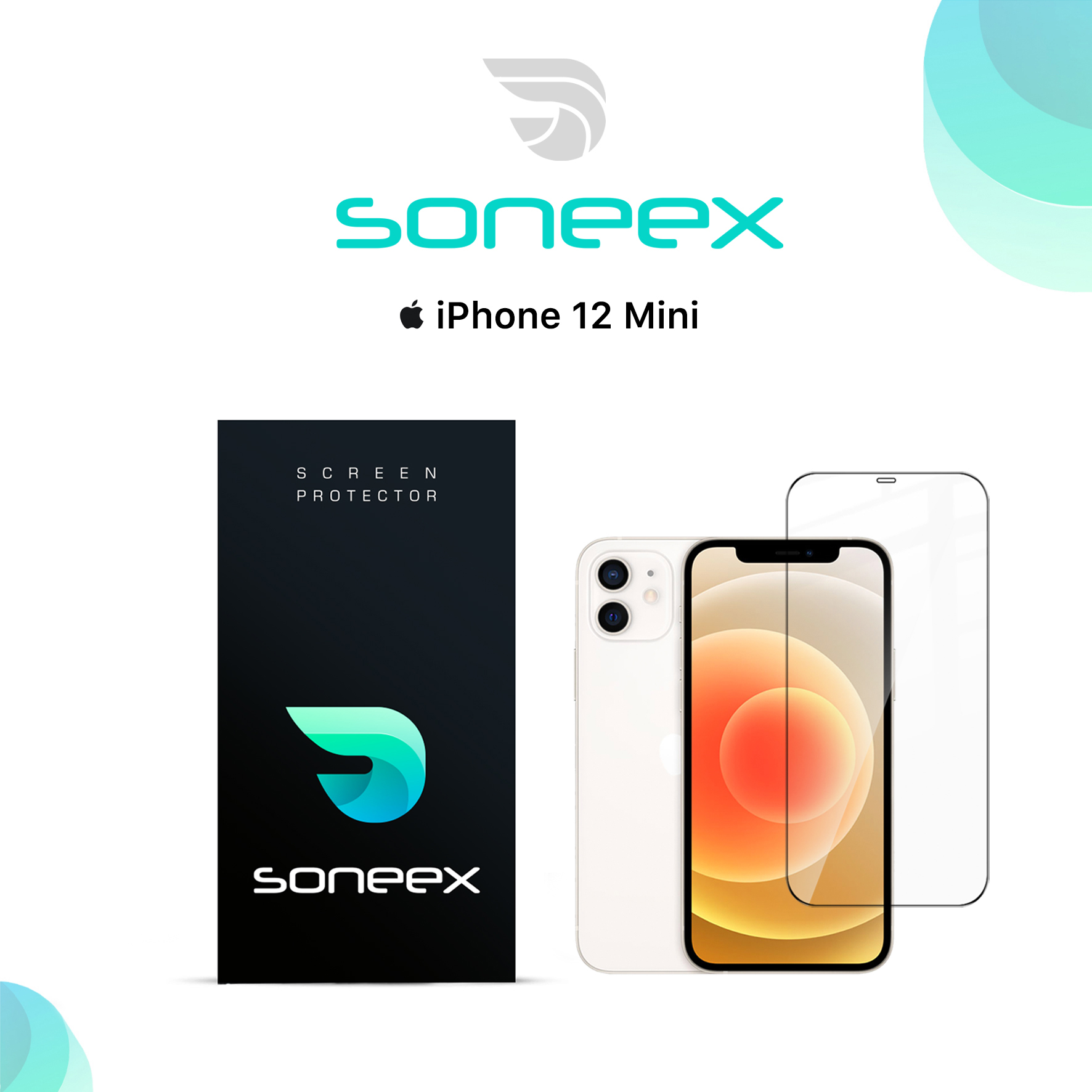 Захисне скло Soneex Pro для iPhone 12 Mini 2.5D Full Screen (Black)