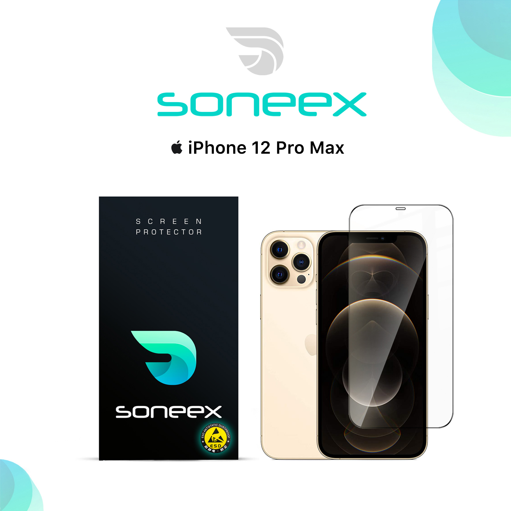 Захисне скло Soneex Pro для iPhone 12 Pro Max 2.5D Full Screen (Black)