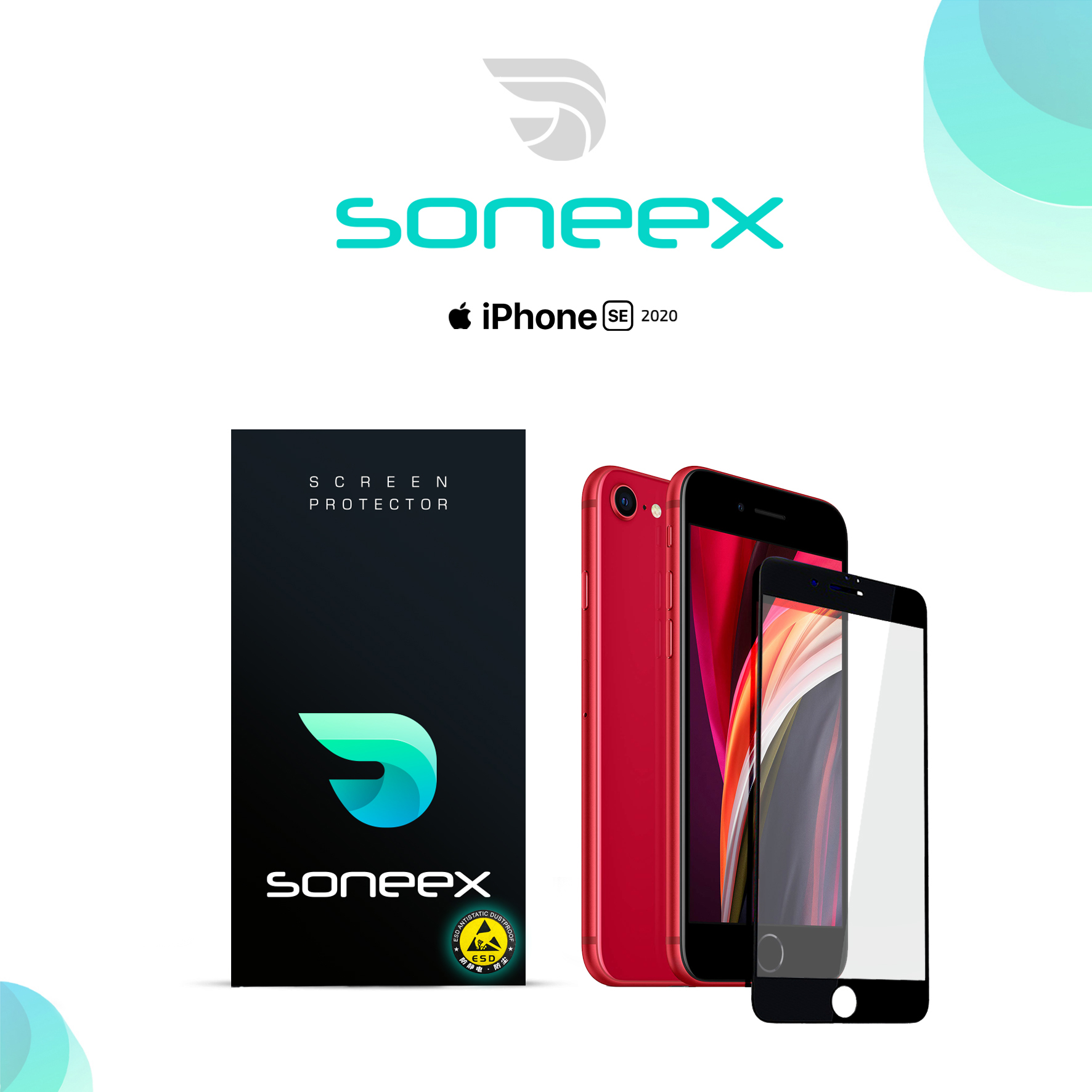 Захисне скло Soneex Pro для iPhone SE2/SE3 2.5D Full Screen (Black)