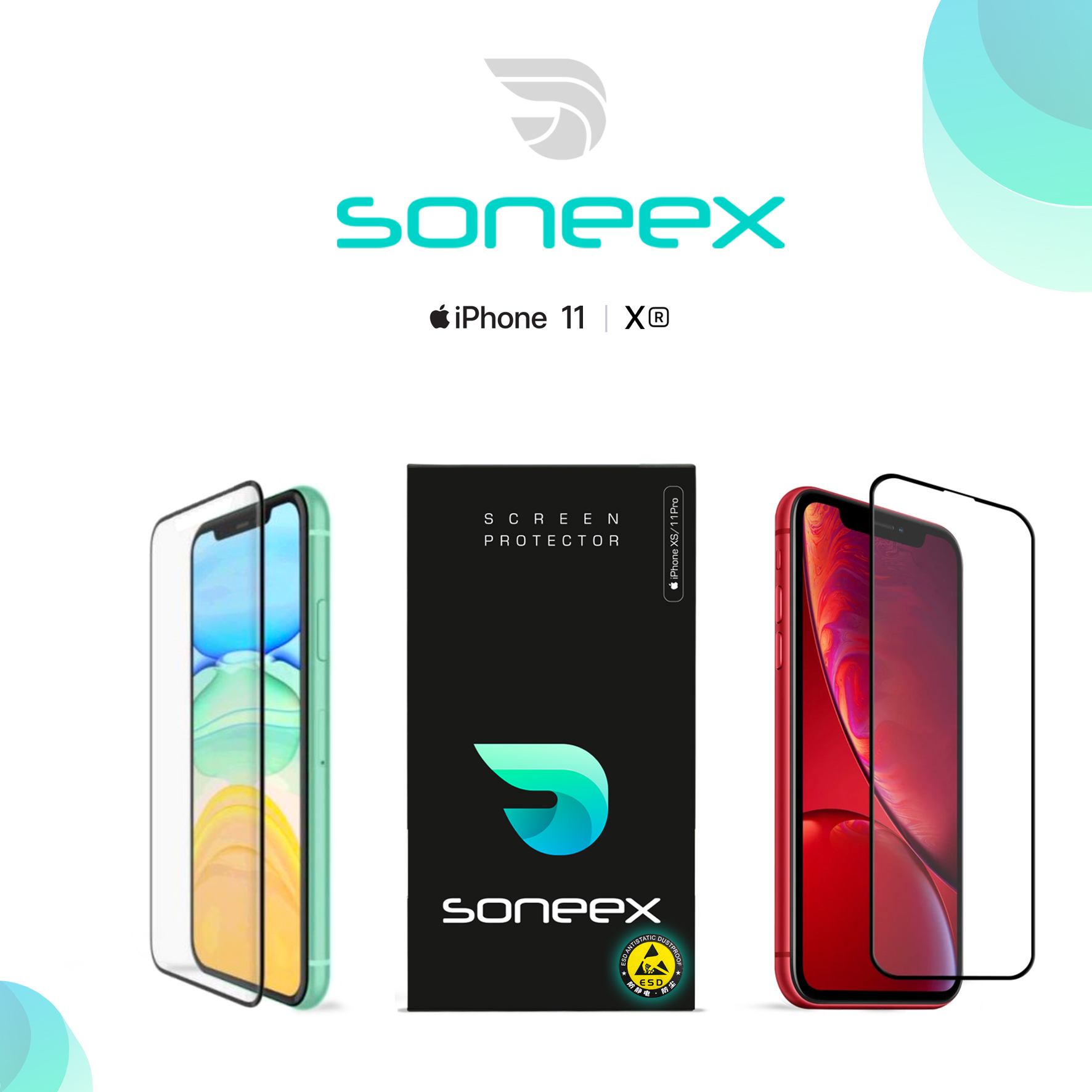 Захисне скло Soneex Pro для iPhone Xr/11 2.5D Full Screen (Black)