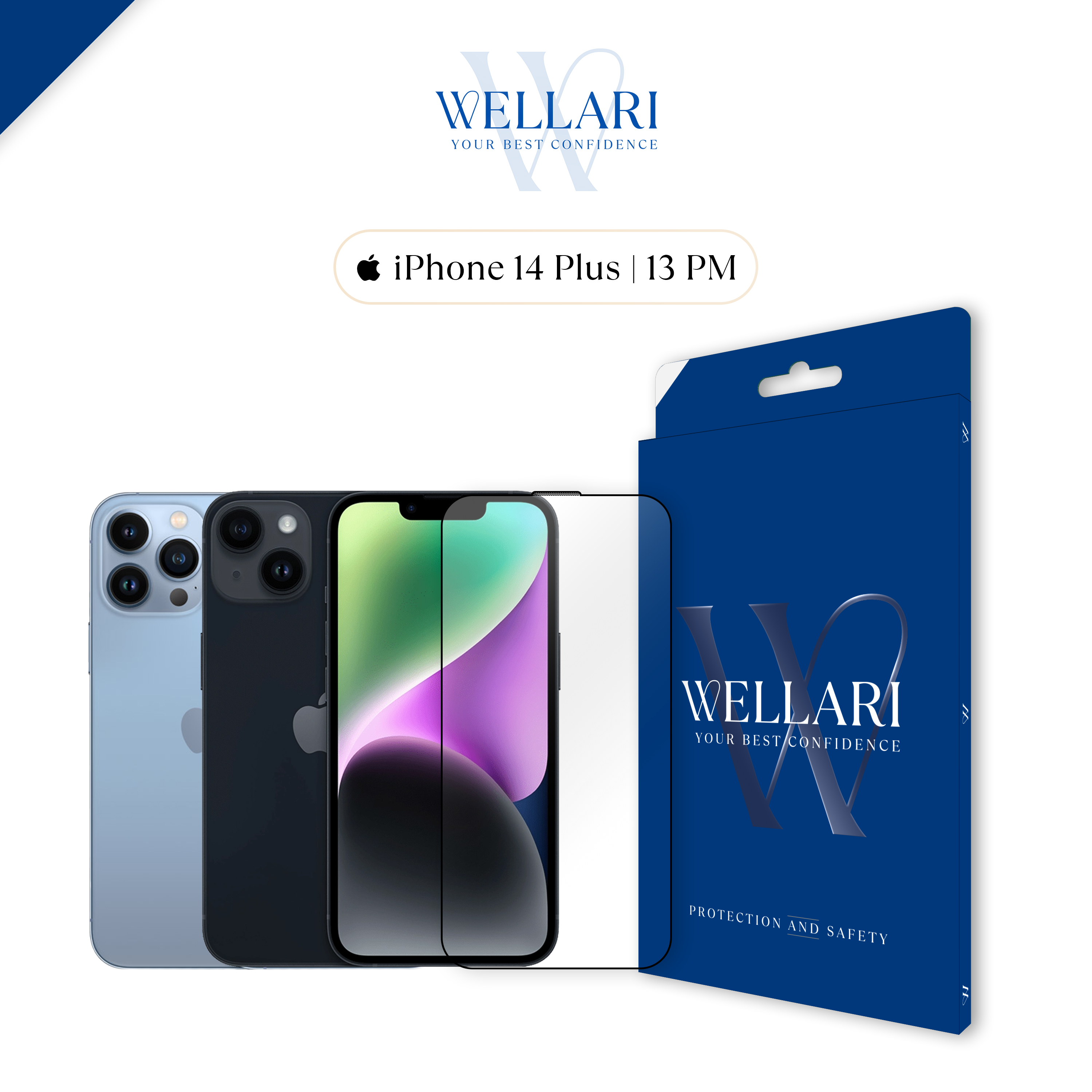 Захисне скло Wellari для iPhone 13 Pro Max/14 Plus 3D Full Screen (Black)