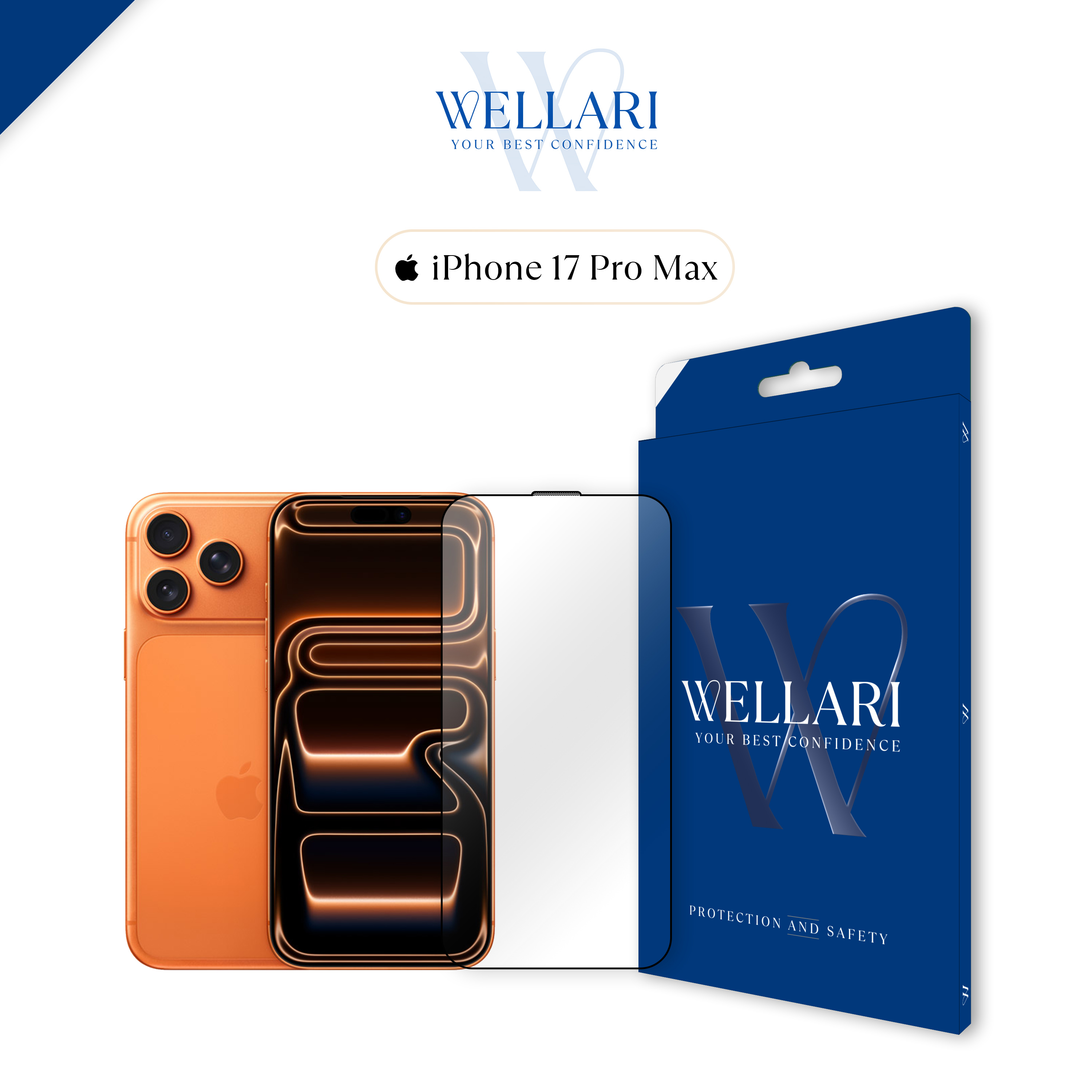 Захисне скло Wellari для iPhone 17 Pro Max 3D Full Screen