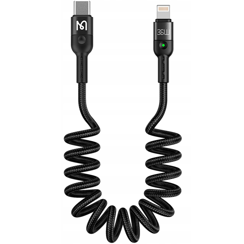 Кабель Mcdodo [CA-1960] Data Coiled Cable USB-C to Lightning 36W 1.8m (Black)