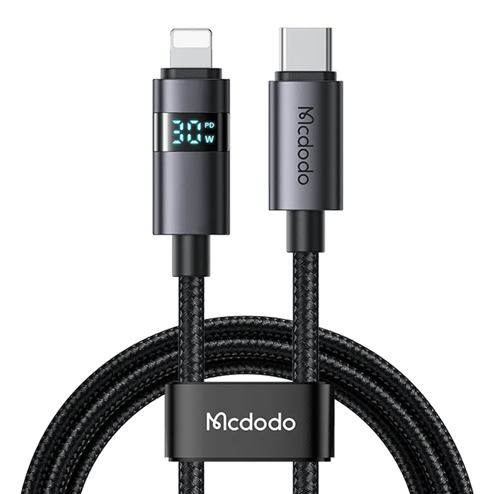 Кабель Mcdodo [CA-6570] Horizontal LED Display Data Cable USB-C to Lightning 36W 1.2m (Black)