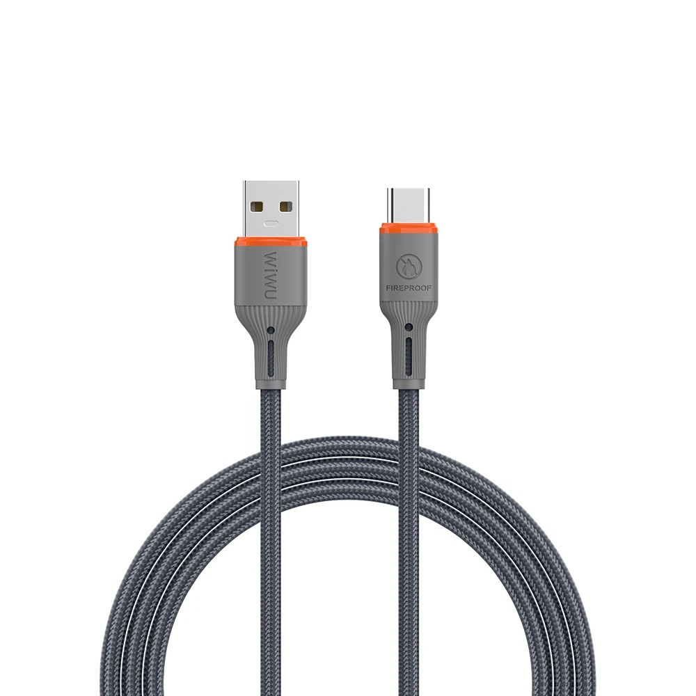 Кабель WIWU [Wi-C096] FlameGuard Series USB to USB-C 1.2m (Grey)