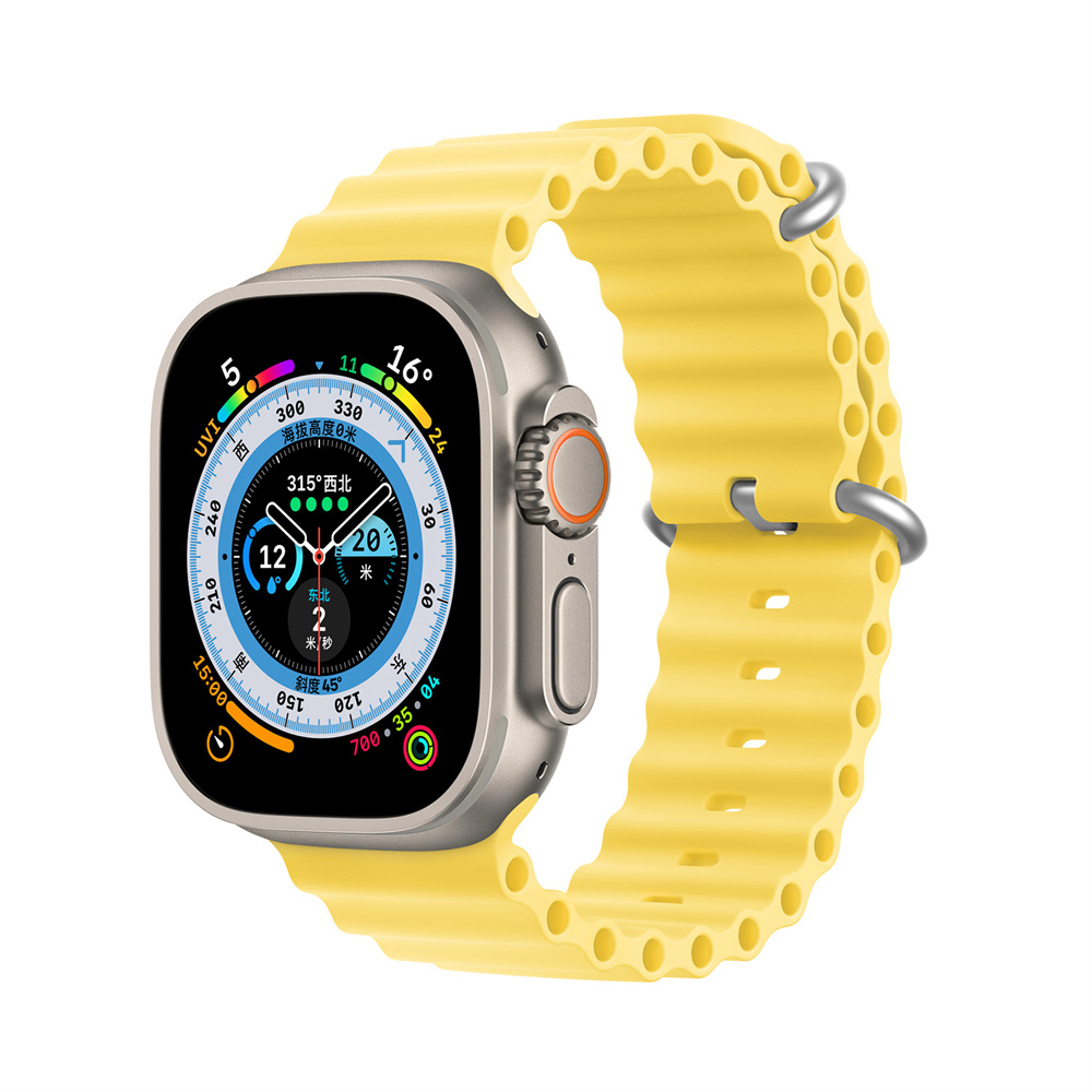 Ремінець DUX DUCIS для Apple Watch 42/44/45/46/49mm OceanWave Series (Yellow)