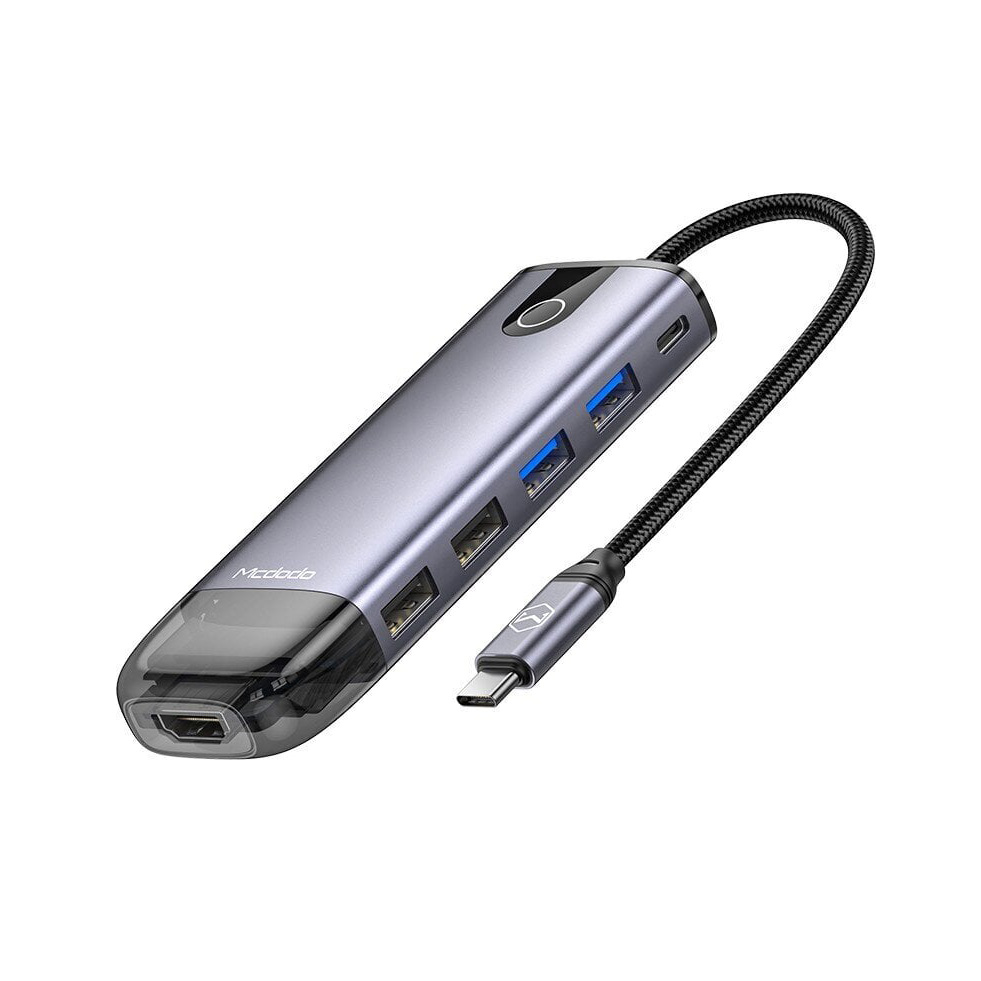 Хаб Mcdodo [HU-7420] 10in1 USB-C to 2xUSB3.0+2xUSB2.0+VGA+HDMI+RJ45+SD/MicroSD+PD 100W