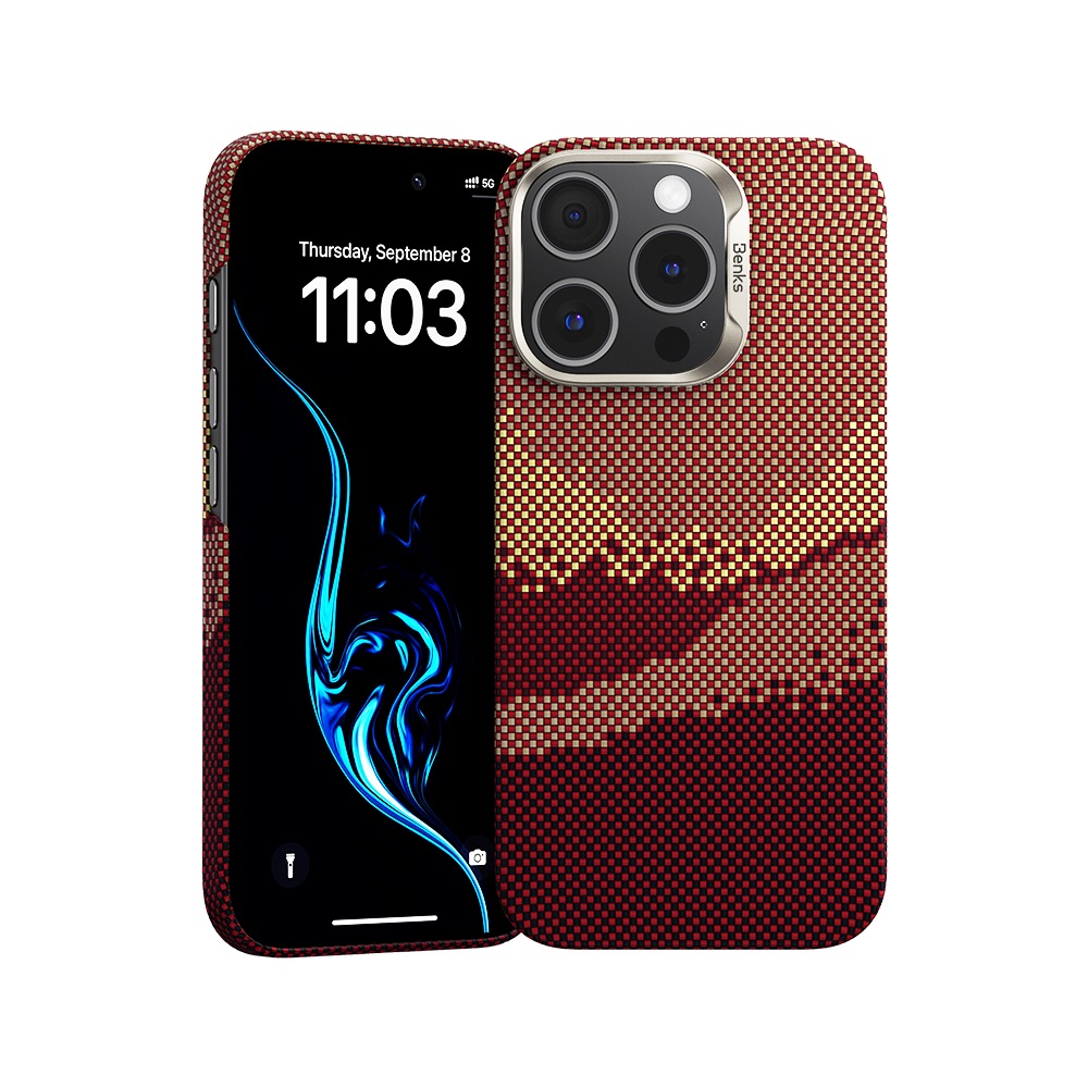 Чохол Benks для iPhone 16 Pro Magnetic ArmorAir Kevlar GoldenTide Series (Red)