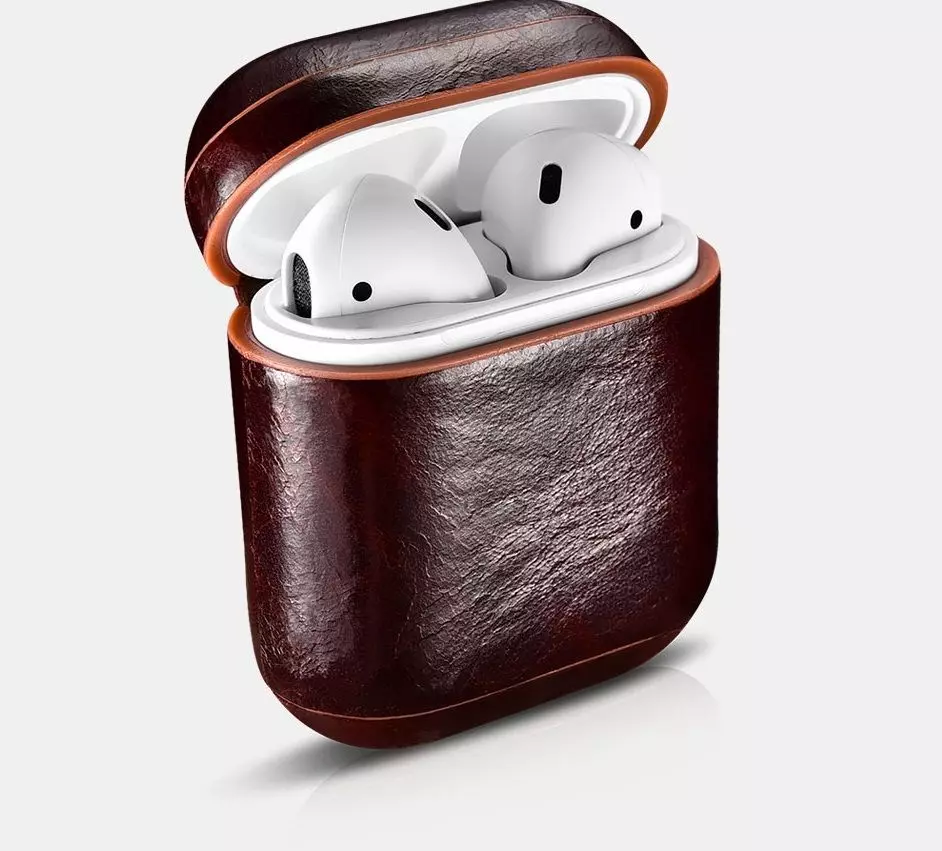 Чохол iCarer для AirPods 2 Oil Wax Leather Series (Coffee)